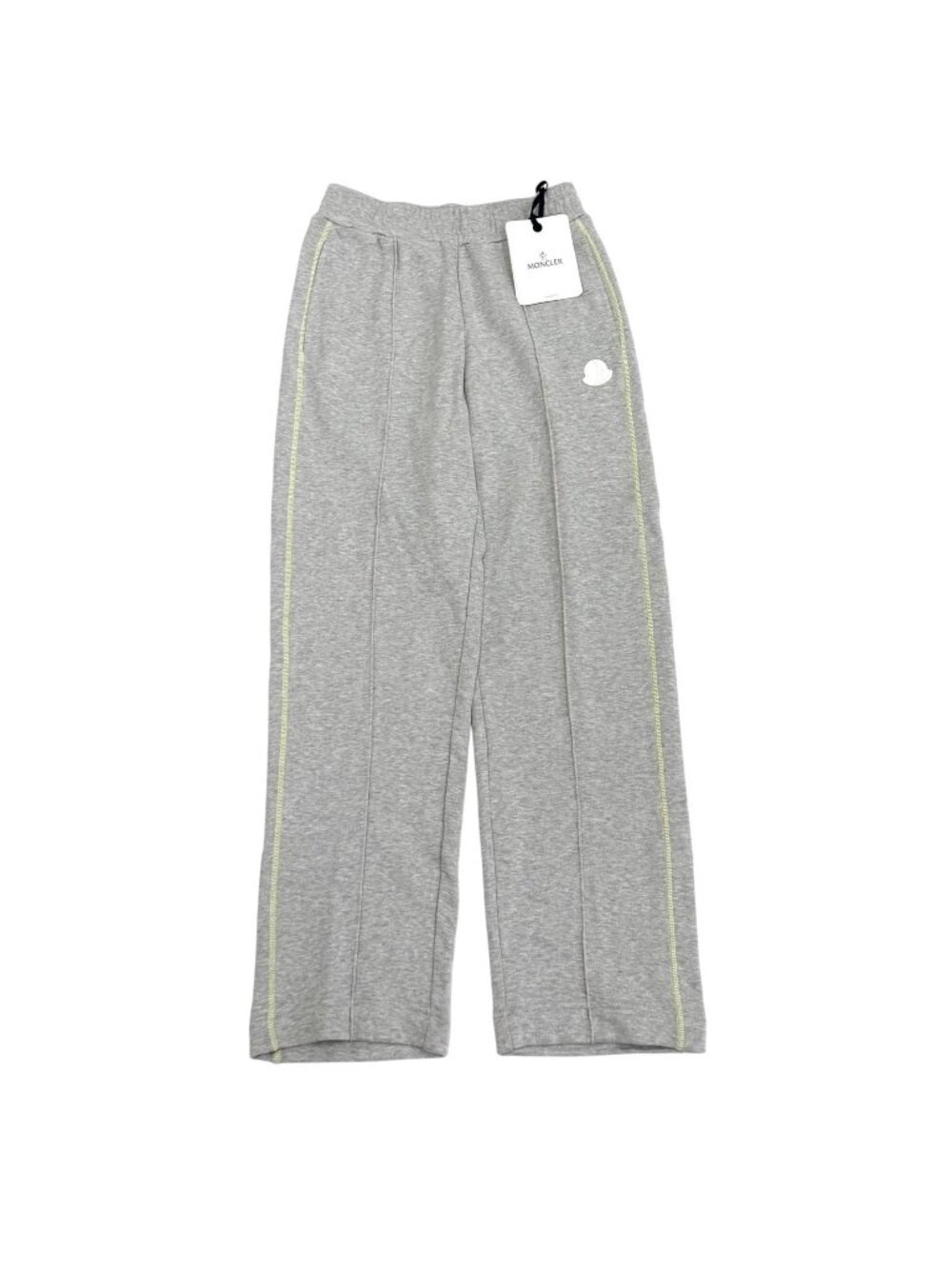 Moncler Cotton 100% Leather Logo Patch Sweatpants Gray Pants XS